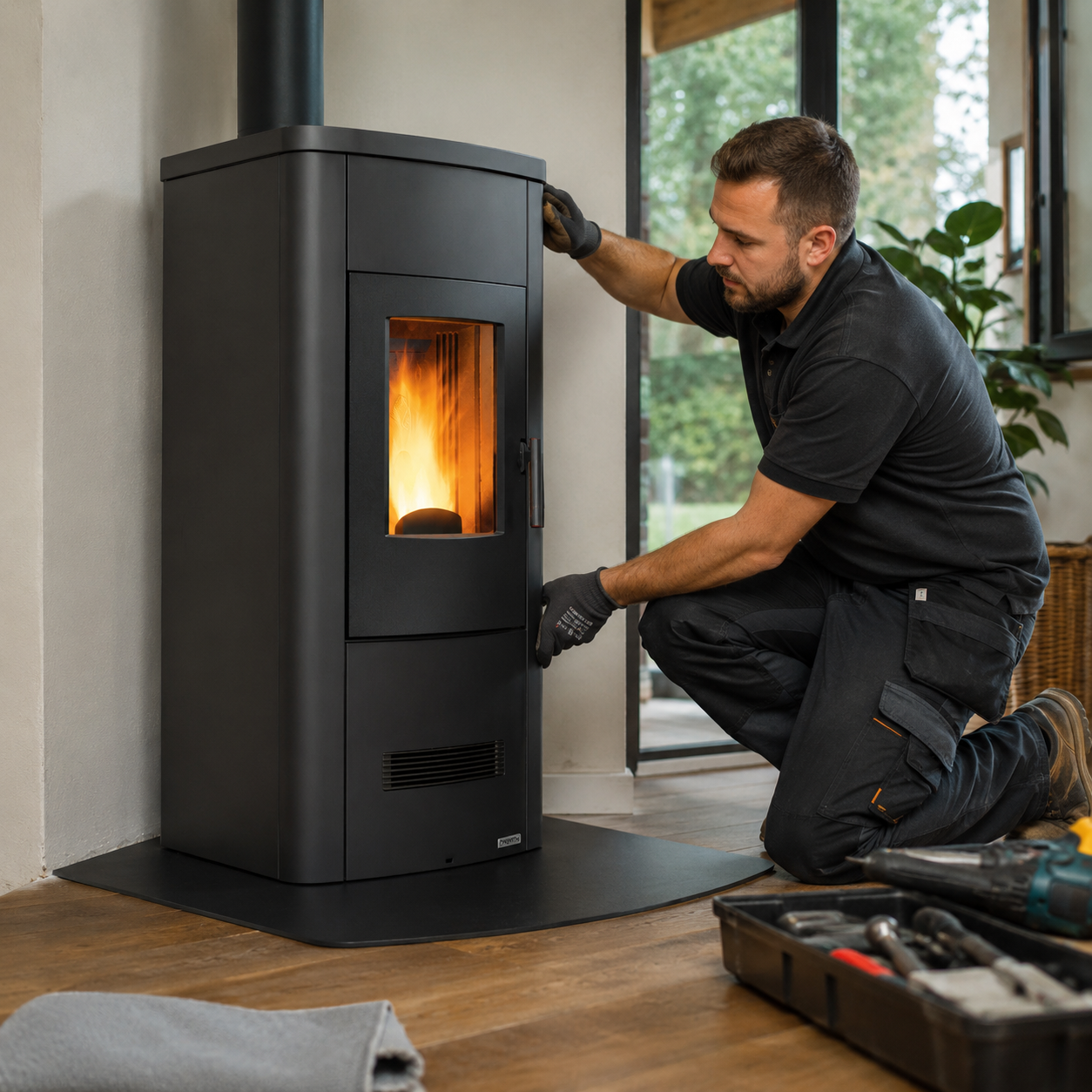Installateur d'un poêle à bois